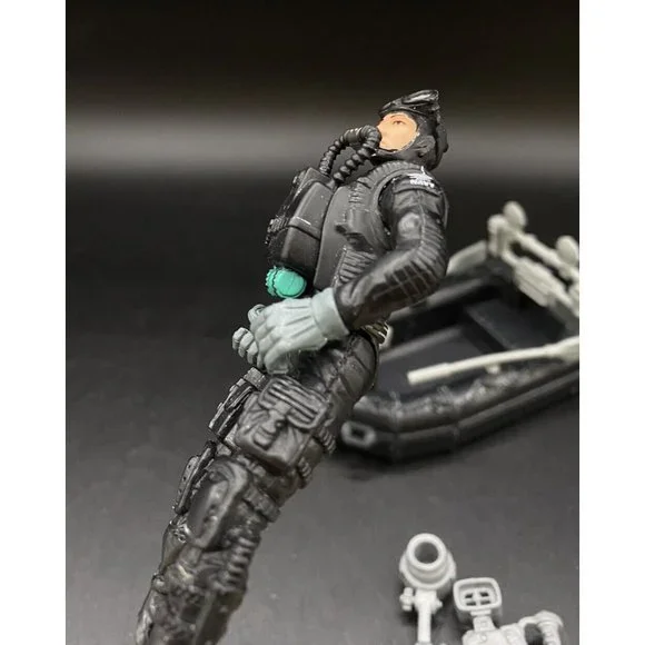Excite US Navy Seal Figure Boat Raft Chap Mei Action Scuba Gear Camera - Picture 7 of 16